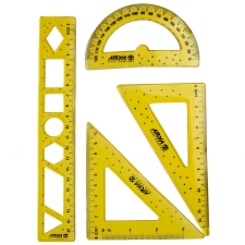 ست خط کش 4 تکه ژله ای آریا