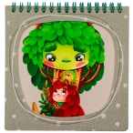 نوت بوک و دفترچه یادداشت مربعی فانتزی 14 × 14 طرح دختر جنگلی