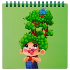 نوت بوک و دفترچه یادداشت مربعی فانتزی 14 × 14 طرح پسر جنگلی