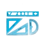 ست خط کش 4 تکه ژله ای آریا