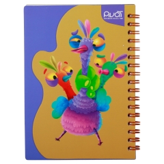 نوک بوک و دفترچه یادداشت فانتزی 11*16 طرح شتر مرغ سه سر آوات