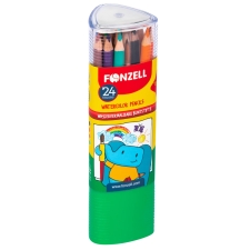 مداد آبرنگی 24 رنگ استوانه مثلثی سری kids فونزل