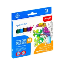 ماژیک قابل شست و شو 12 رنگ مقوایی آریا