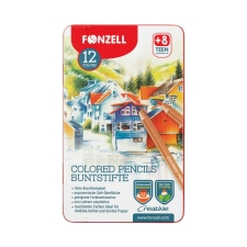 مداد رنگی 12 رنگ جعبه فلزی سری school فونزل