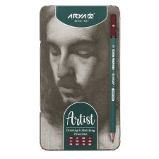 ست مداد طراحی آرتیست آریا طرح جعبه فلزی