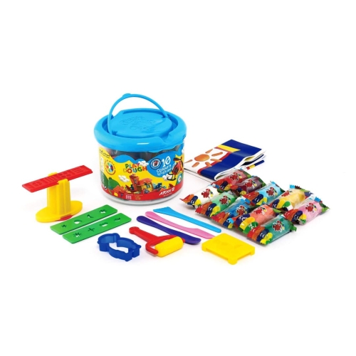 خمیر بازی ۱۰ رنگ آریا مدل سطلی