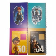 دفتر سیمی 50 برگ خطی فانتزی نوین