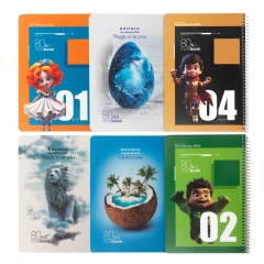 دفتر سیمی 80 برگ خطی فانتزی نوین