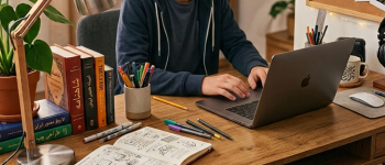 چگونه میز تحریر استاندارد بچینیم؟ راهنمای کامل چیدمان میز مطالعه
