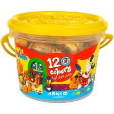 خمیر بازی ۱۲ رنگ آریا مدل سطلی
